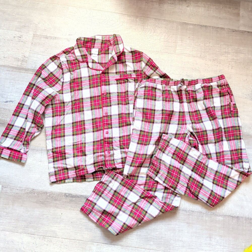 Hanna Andersson Pajamas Men's Large Plaid Flannel Brushed Cotton